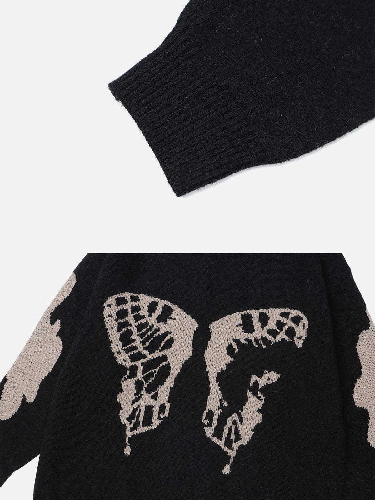 Butterfly Causal Sweater Black