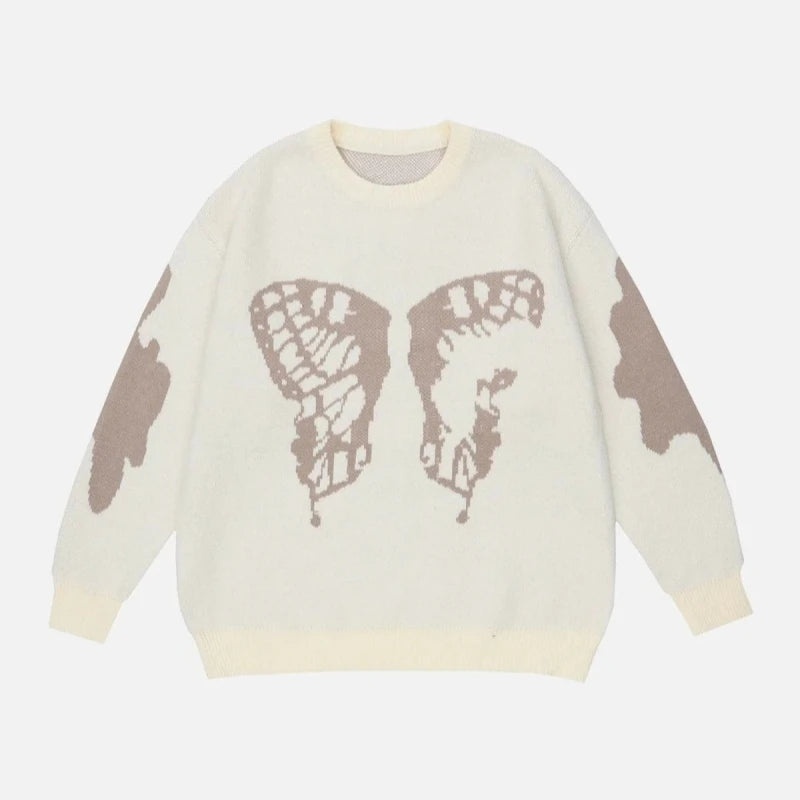 Butterfly Casual Sweater White