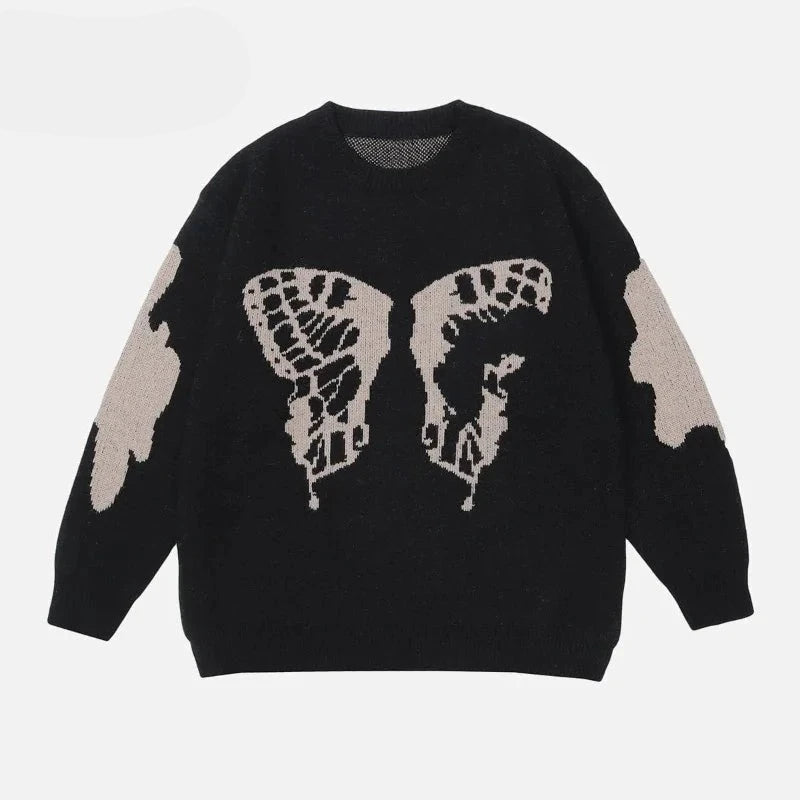 Butterfly Causal Sweater Black